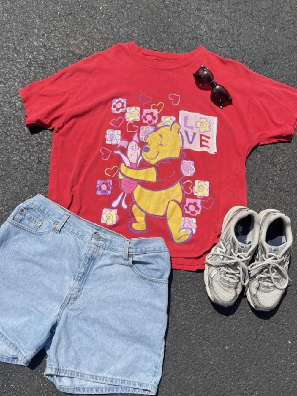 Vintage Red Winnie the Pooh Shirt - Pooh and Piglet